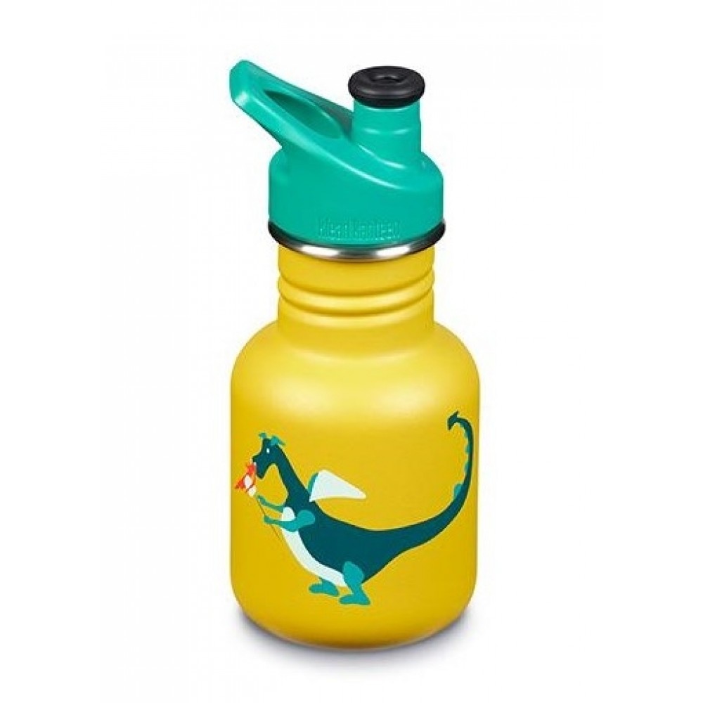 Klean Kanteen Bubble Gum drikkeflaske drikkedunk gul med drage dragon snack
